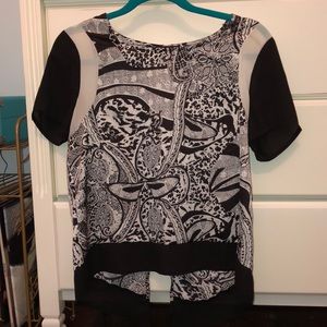 Black and white print blouse